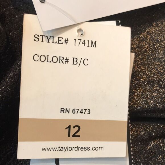 Taylor Lace-Trim Tiered Copper Dress women’s size 12 - Picture 5 of 6
